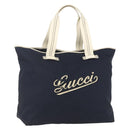 GUCCI Tote Bag Nylon Navy Silver 169943 Auth fm4956-1