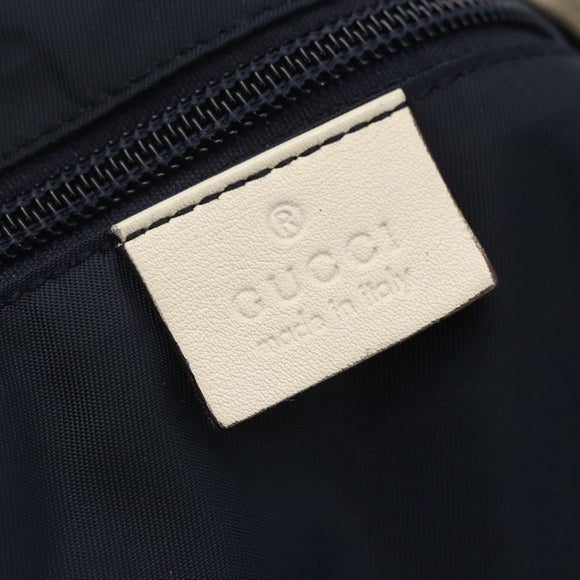 GUCCI Tote Bag Nylon Navy Silver 169943 Auth fm4956