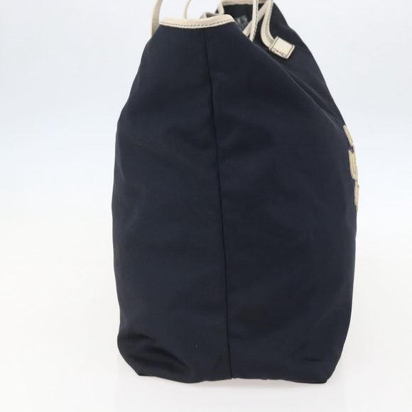GUCCI Tote Bag Nylon Navy Silver 169943 Auth fm4956