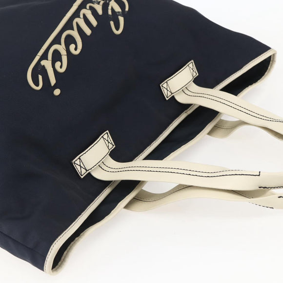 GUCCI Tote Bag Nylon Navy Silver 169943 Auth fm4956