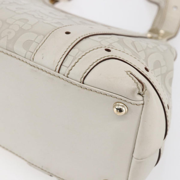 GUCCI Hand Bag Leather Ivory Gold 145761 Auth fm4957