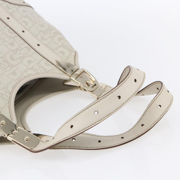 GUCCI Hand Bag Leather Ivory Gold 145761 Auth fm4957