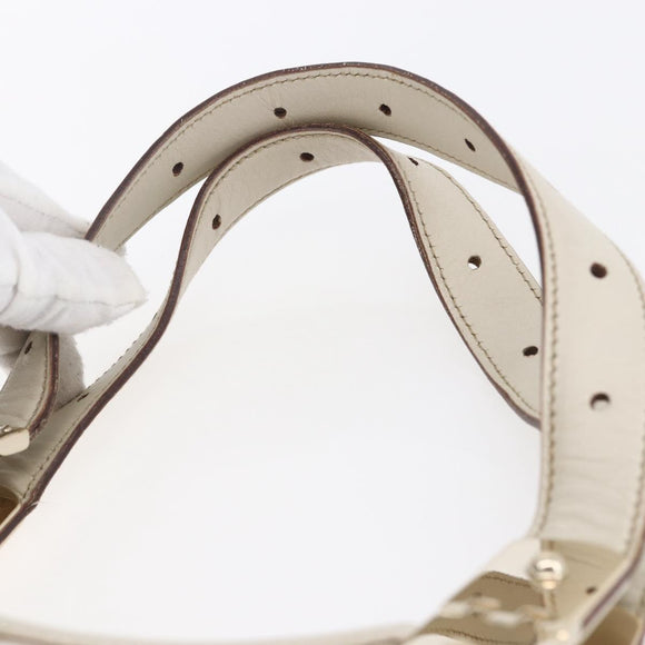 GUCCI Hand Bag Leather Ivory Gold 145761 Auth fm4957