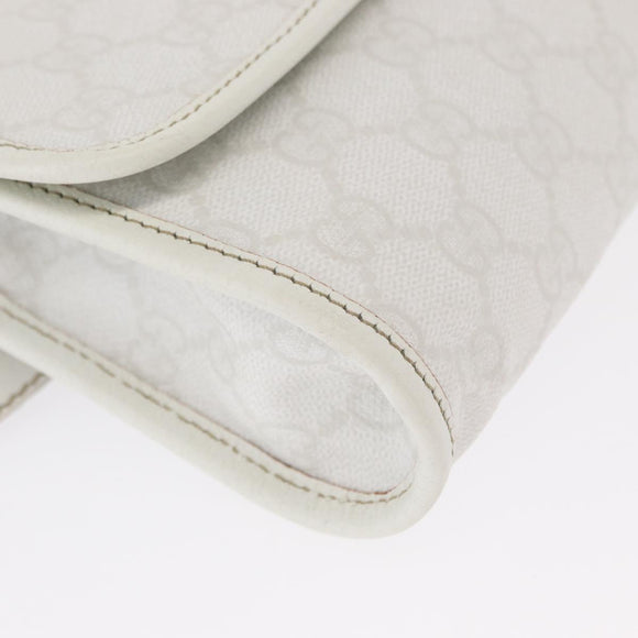 GUCCI GG Supreme Sherry Line Gürteltasche PVC Weiß Gold 152597 Original fm4959