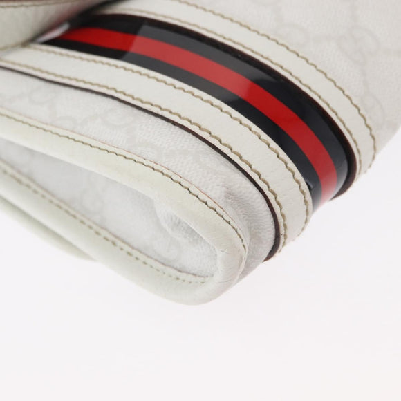 GUCCI GG Supreme Sherry Line Waist bag PVC White Gold 152597 Auth fm4959
