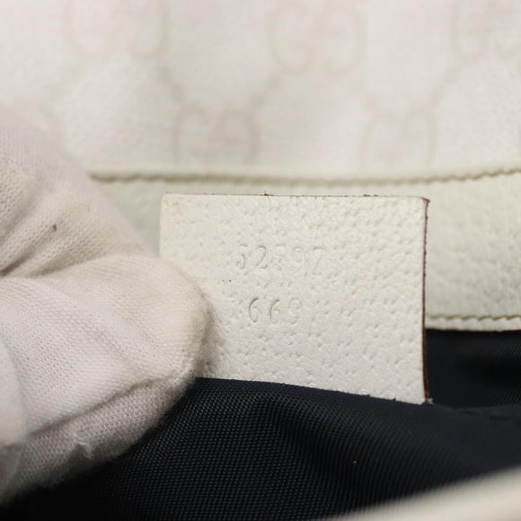 GUCCI GG Supreme Sherry Line Waist bag PVC White Gold 152597 Auth fm4959