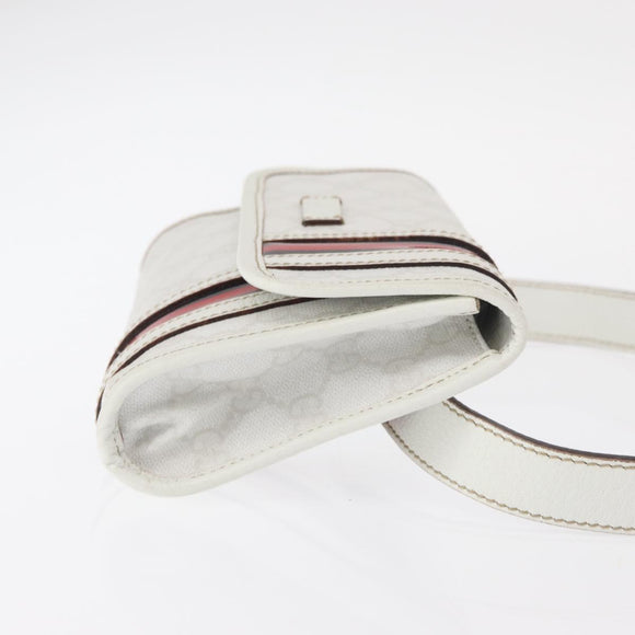 GUCCI GG Supreme Sherry Line Gürteltasche PVC Weiß Gold 152597 Original fm4959