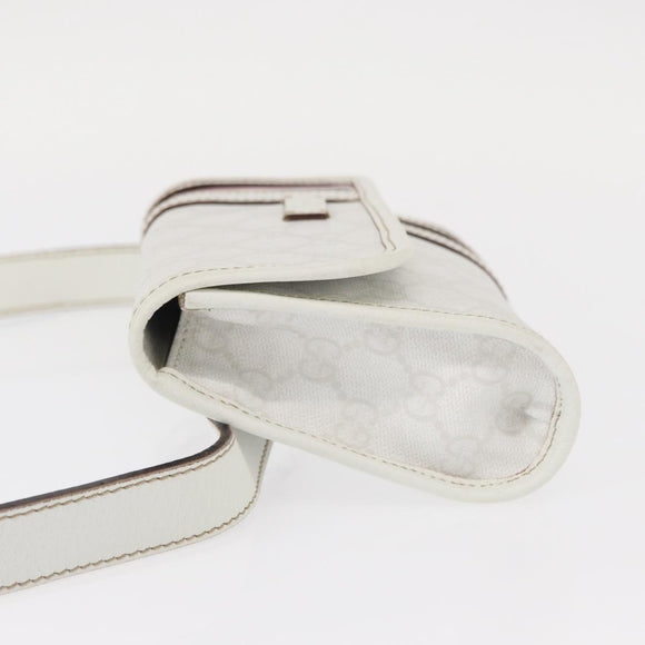 GUCCI GG Supreme Sherry Line Waist bag PVC White Gold 152597 Auth fm4959