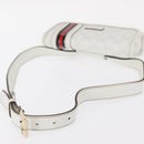 GUCCI GG Supreme Sherry Line Waist bag PVC White Gold 152597 Auth fm4959-7
