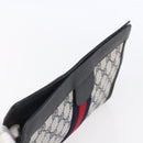 GUCCI GG Supreme Sherry Line Clutch Bag PVC Red Navy 84 014 2125 28 Auth fm4960-6