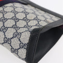 GUCCI GG Supreme Sherry Line Clutch Bag PVC Red Navy 84 014 2125 28 Auth fm4960-8