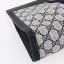 GUCCI GG Supreme Sherry Line Clutch Bag PVC Red Navy 84 014 2125 28 Auth fm4960-9