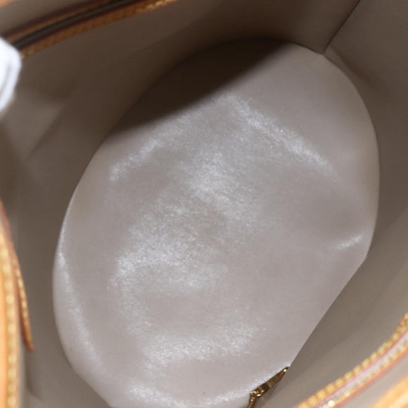 LOUIS VUITTON Monogram Vernis Bucket GM Shoulder Bag Beige LV Auth fm4967