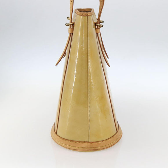 LOUIS VUITTON Monogram Vernis Bucket GM Shoulder Bag Beige LV Auth fm4967