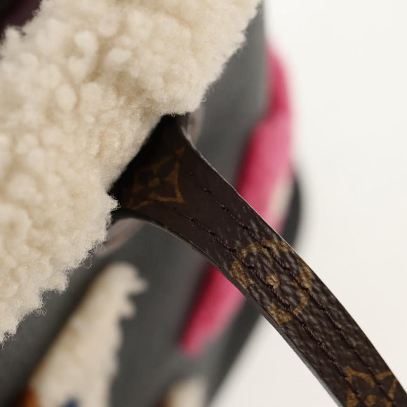 LOUIS VUITTON Monogram Teddy Neverfull MM Tote Bag Black M56960 LV Auth fm4970SM