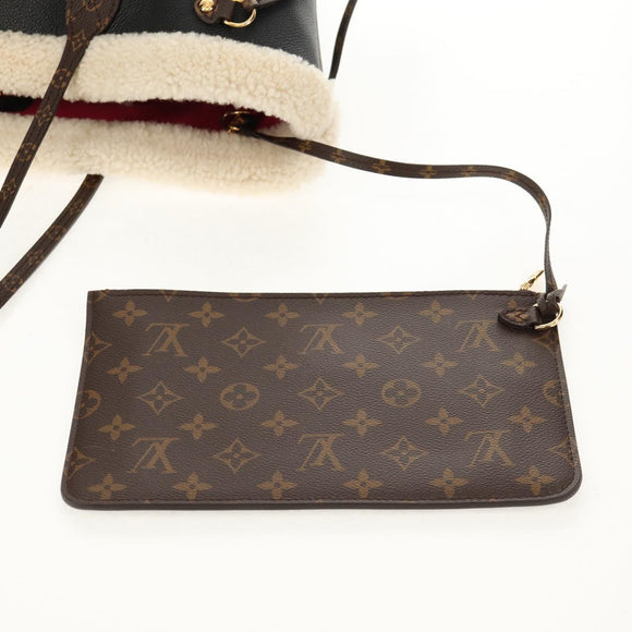 LOUIS VUITTON Monogram Teddy Neverfull MM Tote Bag Black M56960 LV Auth fm4970SM