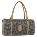 SAINT LAURENT Hand Bag PVC Canvas Gray Beige Auth fm4973-1