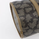 SAINT LAURENT Hand Bag PVC Canvas Gray Beige Auth fm4973-16