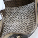 SAINT LAURENT Hand Bag PVC Canvas Gray Beige Auth fm4973-11