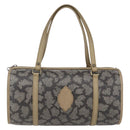 SAINT LAURENT Hand Bag PVC Canvas Gray Beige Auth fm4973-13