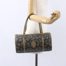 SAINT LAURENT Hand Bag PVC Canvas Gray Beige Auth fm4973-21