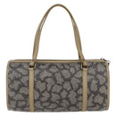 SAINT LAURENT Hand Bag PVC Canvas Gray Beige Auth fm4973-2