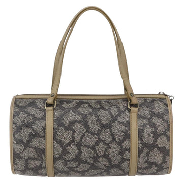 SAINT LAURENT Hand Bag PVC Canvas Gray Beige Auth fm4973 - 0