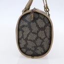 SAINT LAURENT Hand Bag PVC Canvas Gray Beige Auth fm4973-3