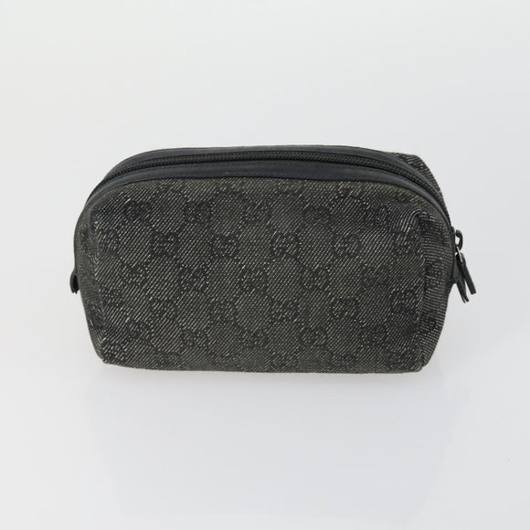 GUCCI GG Canvas Shoulder Bag Leather 6 Set Beige Black Navy Auth fm4975
