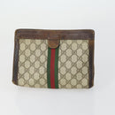 GUCCI GG Canvas Shoulder Bag Leather 6 Set Beige Black Navy Auth fm4975-28