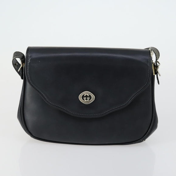 GUCCI GG Canvas Shoulder Bag Leather 6 Set Beige Black Navy Auth fm4975