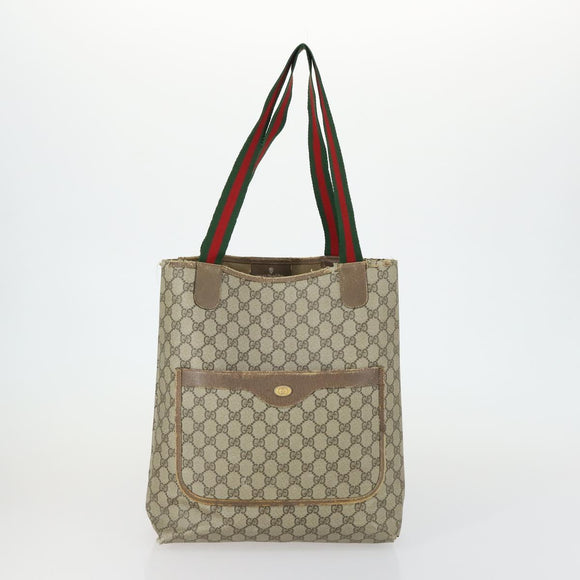 GUCCI GG Canvas Web Sherry Line Shoulder Bag 5 Set Beige Red Auth fm4976