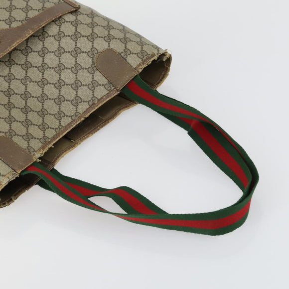 GUCCI GG Canvas Web Sherry Line Shoulder Bag 5 Set Beige Red Auth fm4976