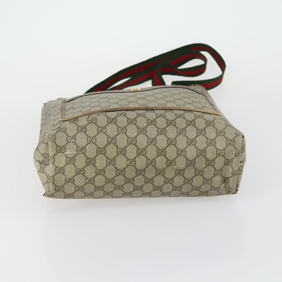 GUCCI GG Canvas Web Sherry Line Shoulder Bag 5 Set Beige Red Auth fm4976