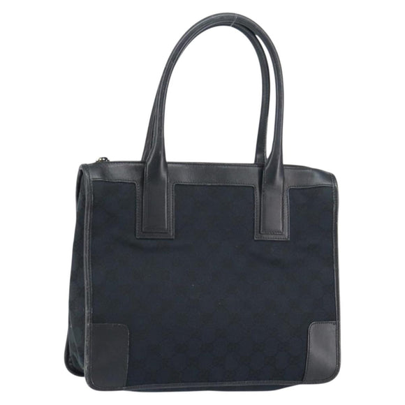 GUCCI GG Canvas Tote Bag Black Silver 000 0855 Auth fm4978