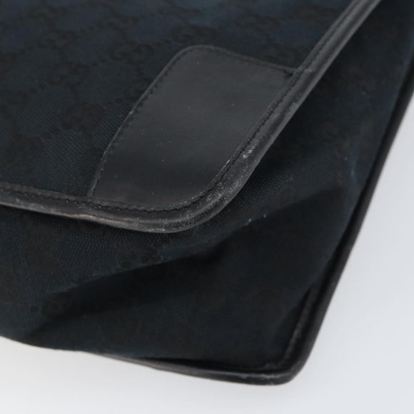 GUCCI GG Canvas Tote Bag Black Silver 000 0855 Auth fm4978