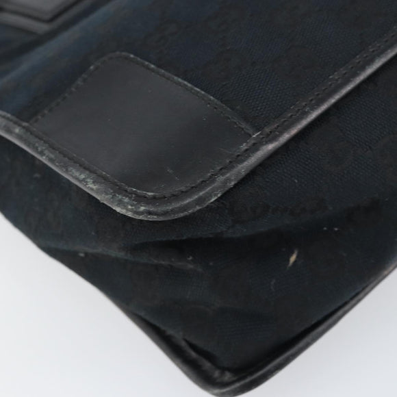 GUCCI GG Canvas Tote Bag Black Silver 000 0855 Auth fm4978