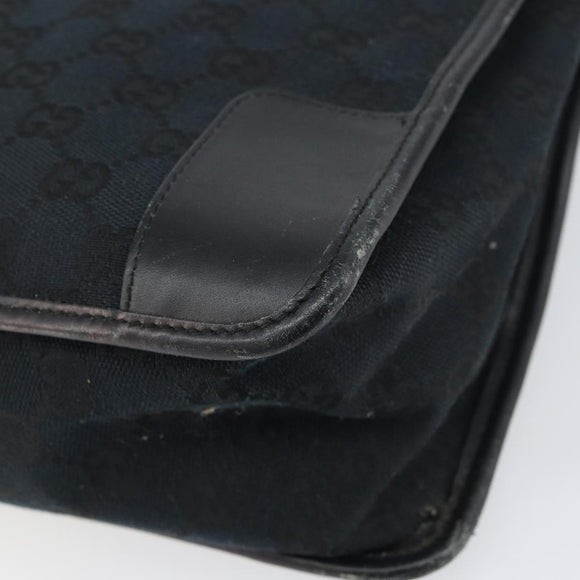 GUCCI GG Canvas Tote Bag Black Silver 000 0855 Auth fm4978