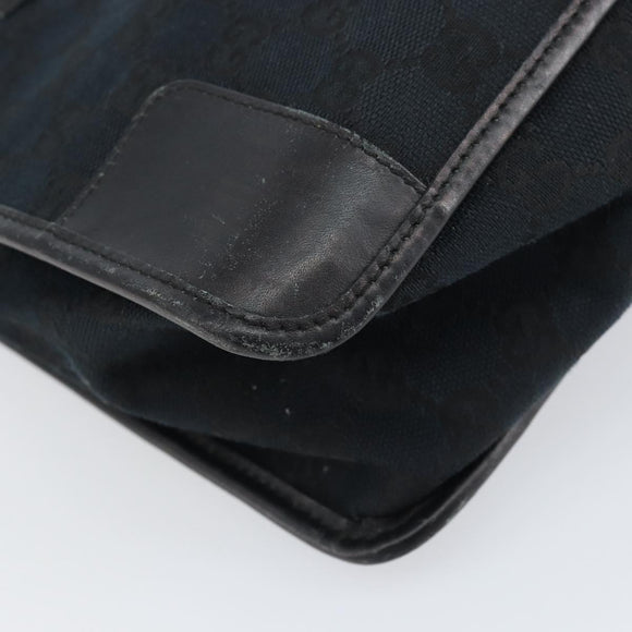 GUCCI GG Canvas Tote Bag Black Silver 000 0855 Auth fm4978