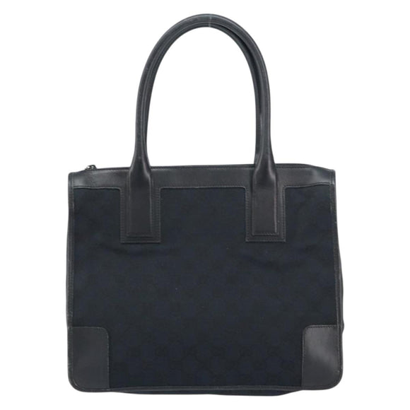 GUCCI GG Canvas Tote Bag Black Silver 000 0855 Auth fm4978