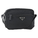 PRADA Shoulder Bag Nylon Black Silver Auth fm4979-1