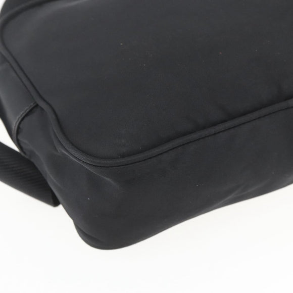 PRADA Shoulder Bag Nylon Black Silver Auth fm4979