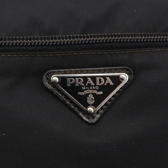 PRADA Shoulder Bag Nylon Black Silver Auth fm4979