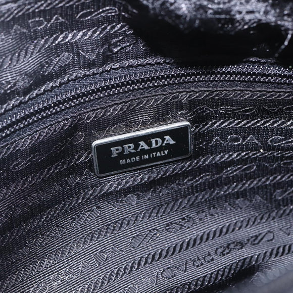 PRADA Shoulder Bag Nylon Black Silver Auth fm4979