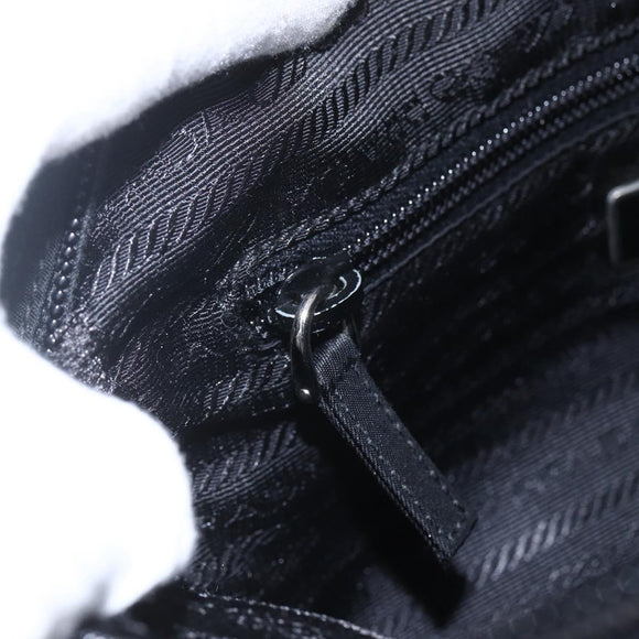 PRADA Shoulder Bag Nylon Black Silver Auth fm4979