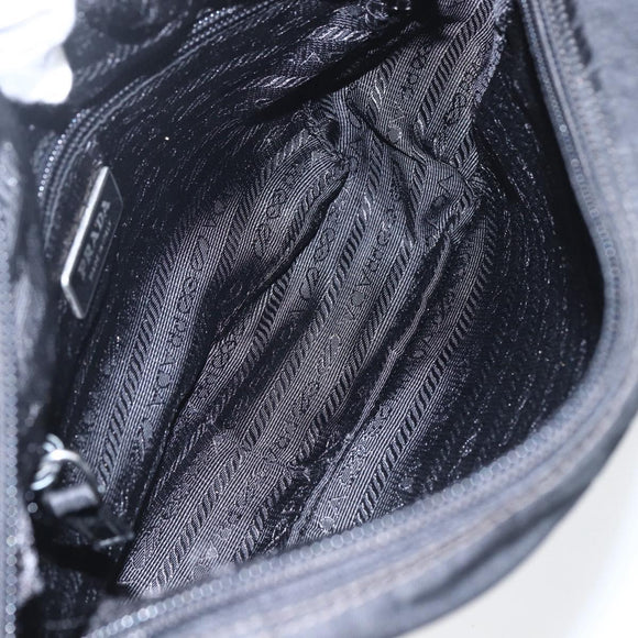 PRADA Shoulder Bag Nylon Black Silver Auth fm4979