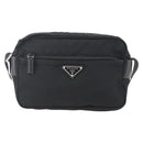 PRADA Shoulder Bag Nylon Black Silver Auth fm4979-13