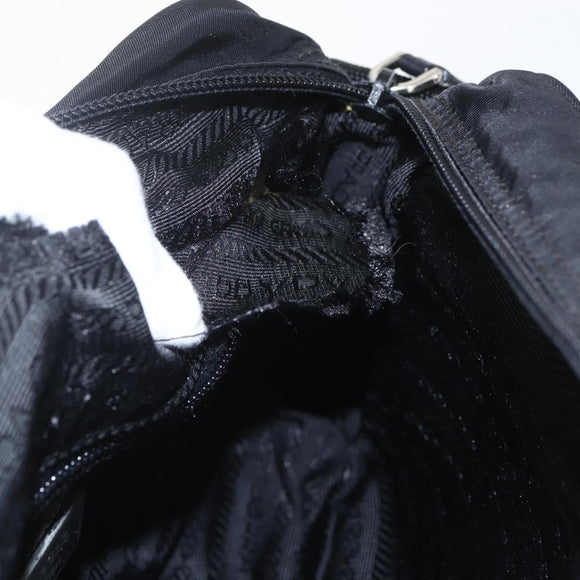 PRADA Shoulder Bag Nylon Black Silver Auth fm4979