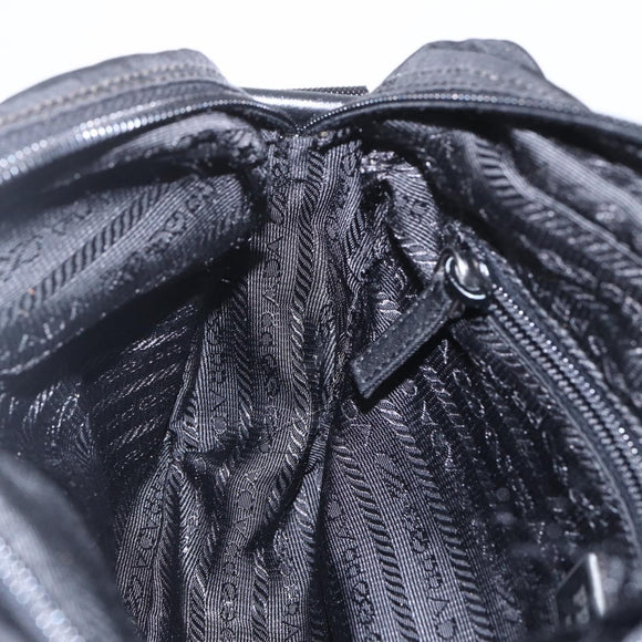 PRADA Shoulder Bag Nylon Black Silver Auth fm4979