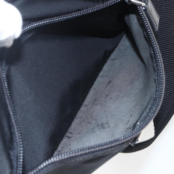 PRADA Shoulder Bag Nylon Black Silver Auth fm4979